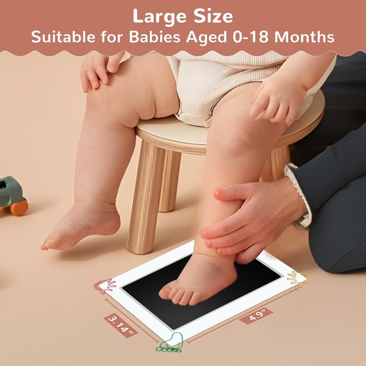 New Born Baby Gifts - Baby Footprint and Handprint Kit with 2 Inkless Foot Pads and 1 Imprint Cards, Dog Paw Print Kit, Safe Colour Hair Colour Black, Ideal Keepsake for Newborns and Pets