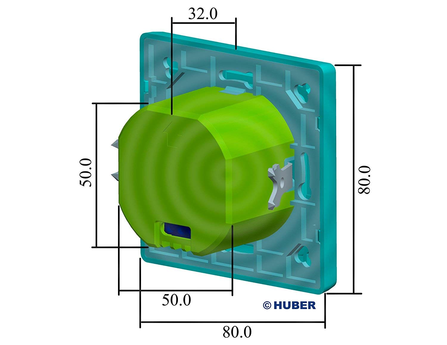 HUBER Motion 8HFR Hochfrequenz Bewegungsmelder UP 180° - LED geeignet, auch für Mehrfach-Rahmen [Nur Rahmenausschnitt 55x55mm], 3-Draht-Technik mit Relais