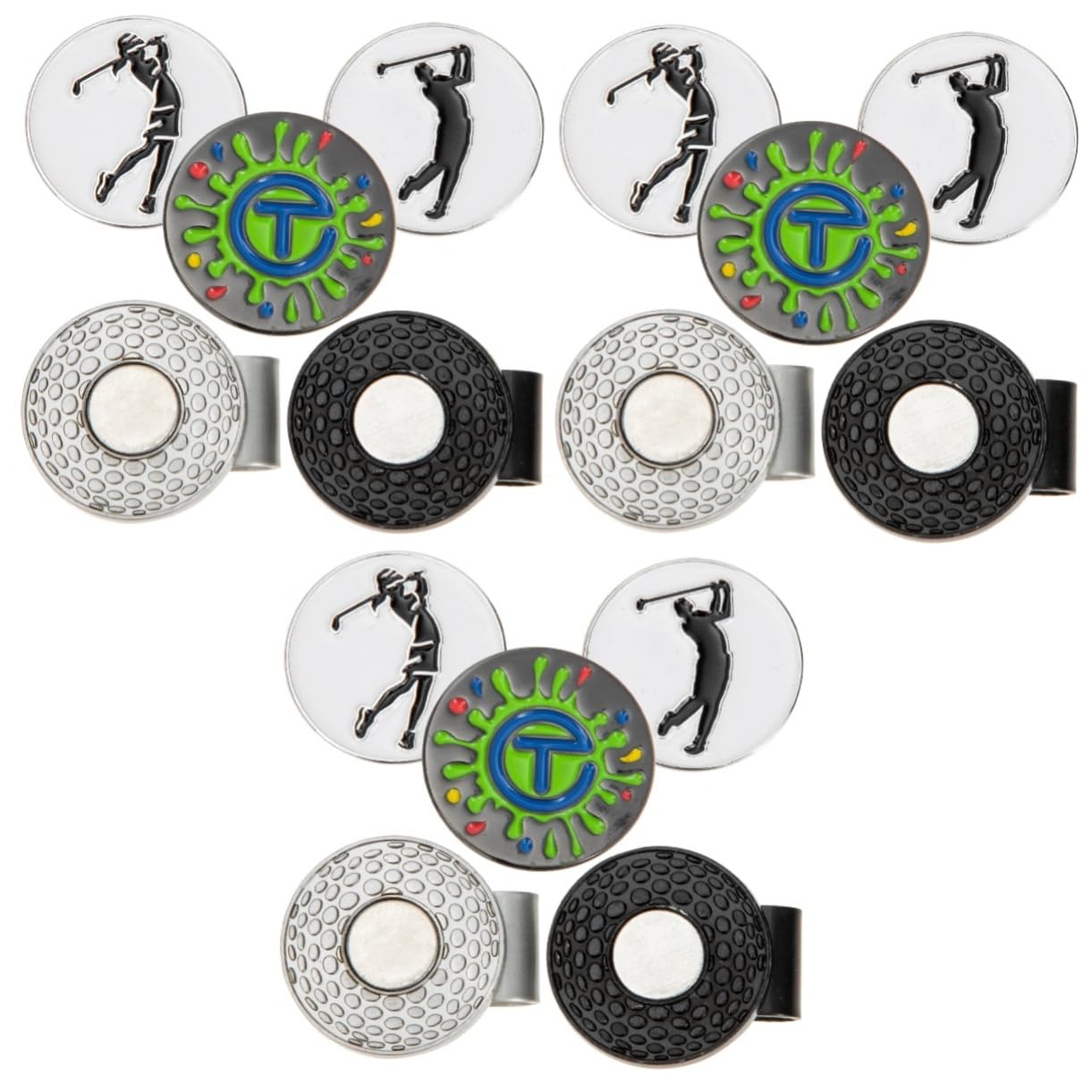 BESPORTBLE 15pezzi Clip Golf Magnetica Marcatore Palline Portatile per Cappelli e Visiera Accessorio Golf Resistente e Versatile Facile da Attaccare su Cinture e Abbigliamento per Golfisti