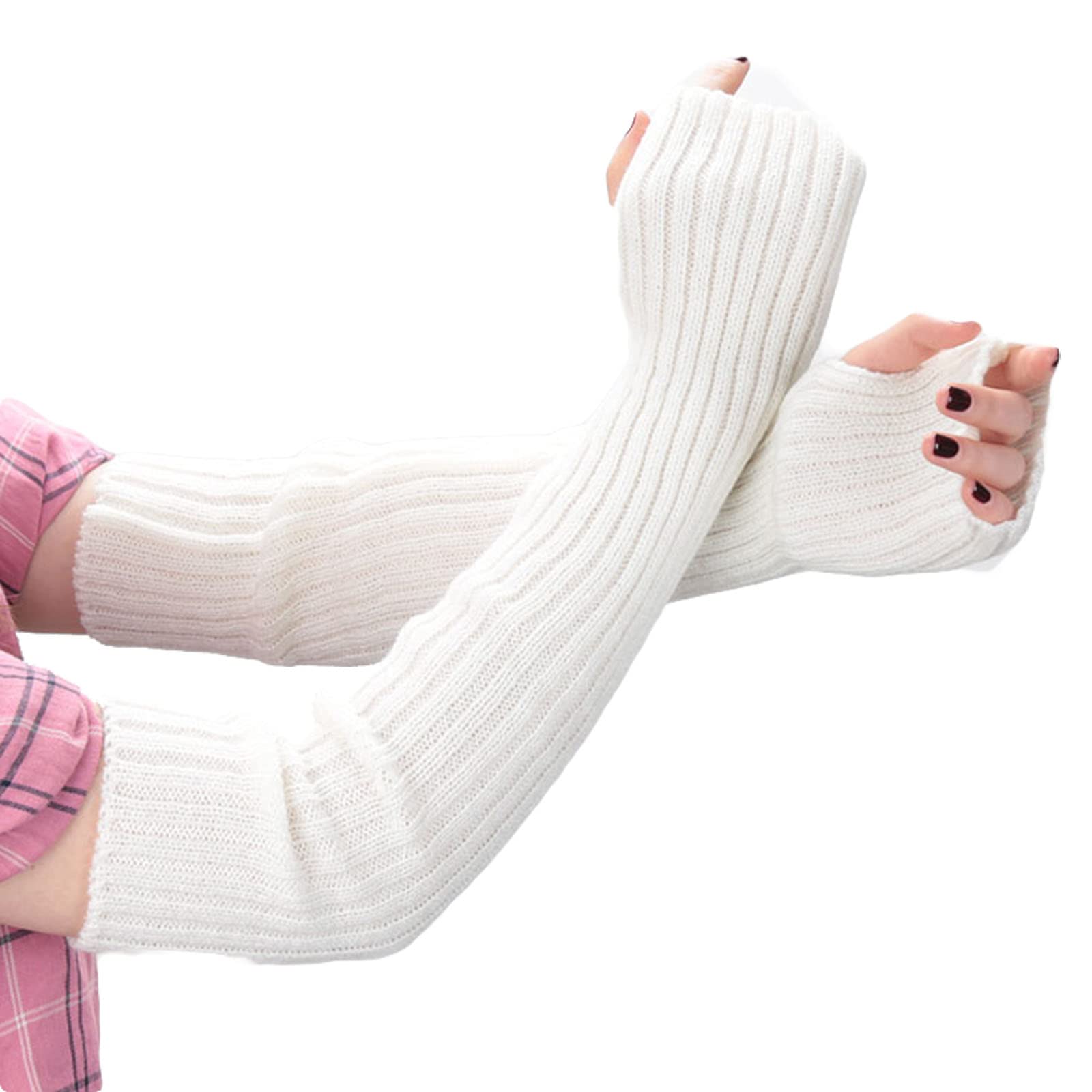 Guantes largos sin dedos para usar el móvil y teclear en invierno 5