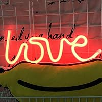 Vista 1 de QFFL Paneles de luz LED inteligentes Luz de neón Señales colgante Agujero Diseño USB o Batería LED Señales para el hogar, cocina, jardín, oficina