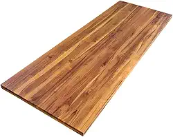 Tampo Madeira Engrossado Teca Maciça Verniz 4cm Escritorio Setup Bancada Mesa Tampa Teka Meligna (Verniz Mel, 100x50cm)