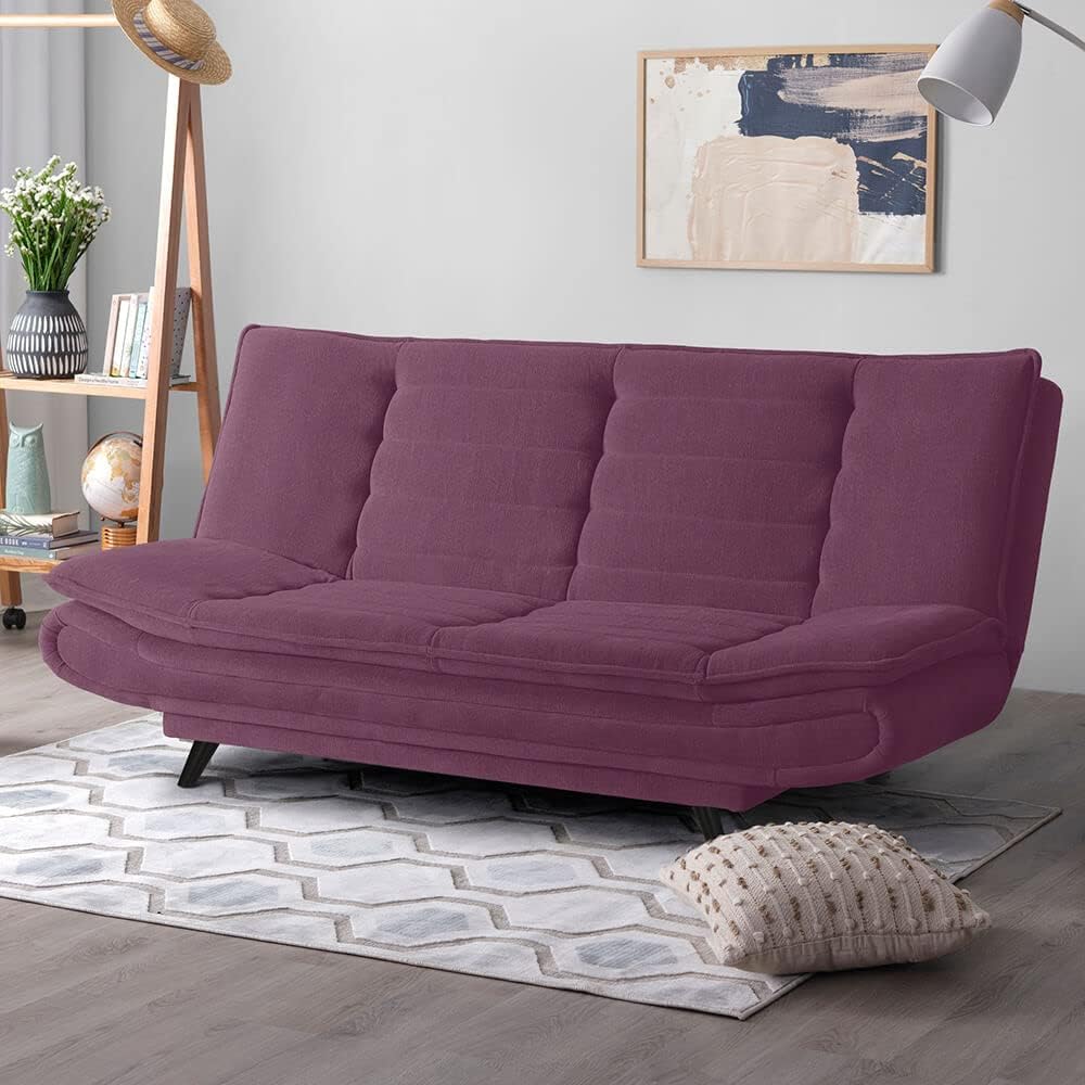 Ripple FURNITURE Foldable 3 Seater Sofa Cum (Purple)