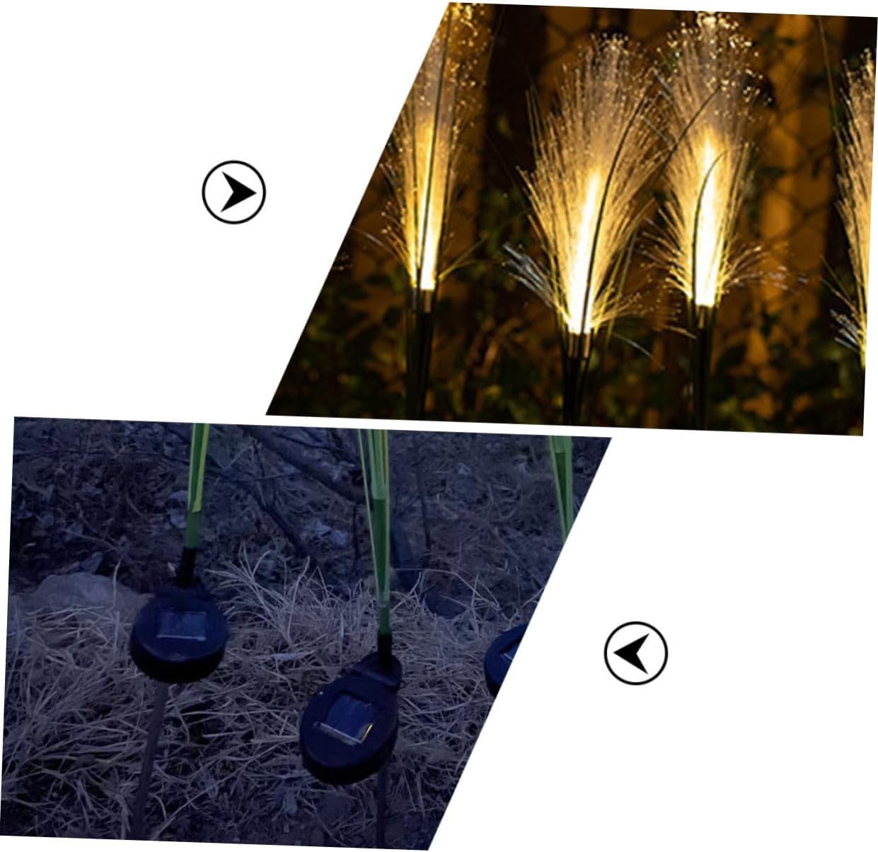 POPETPOP Solar Reed Light Outdoor Floor Lamp Decorative Garden Lawn Pathway Lighting with Warm White Glow Easy Installation Solar Powered for Patio and Courtyard