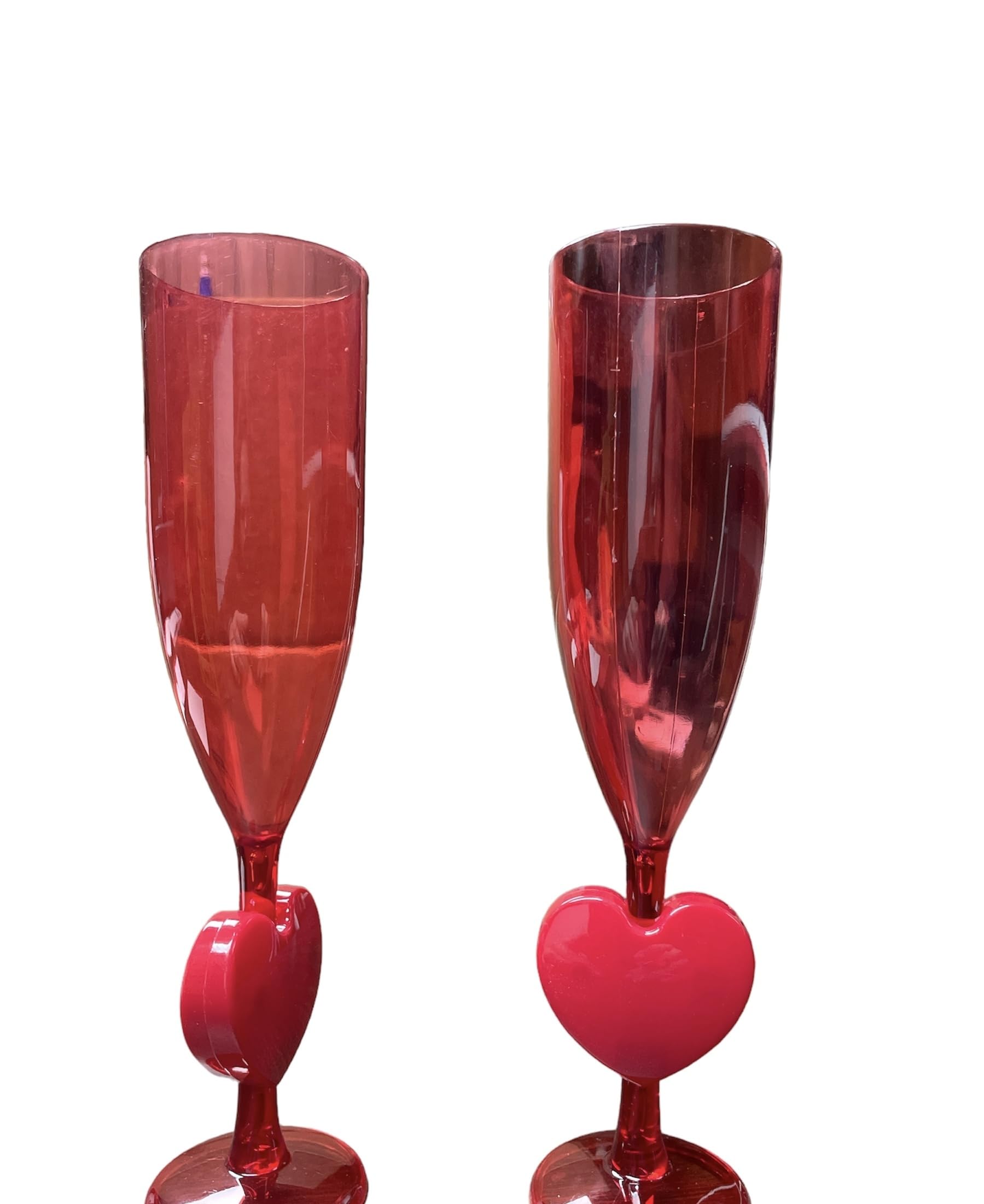 Southern Homewares Set of 2 Heart-Shaped Champagne Flute Glasses – Elegant and Durable Toasting Glasses for Weddings, Anniversaries, and Romantic Celebrations