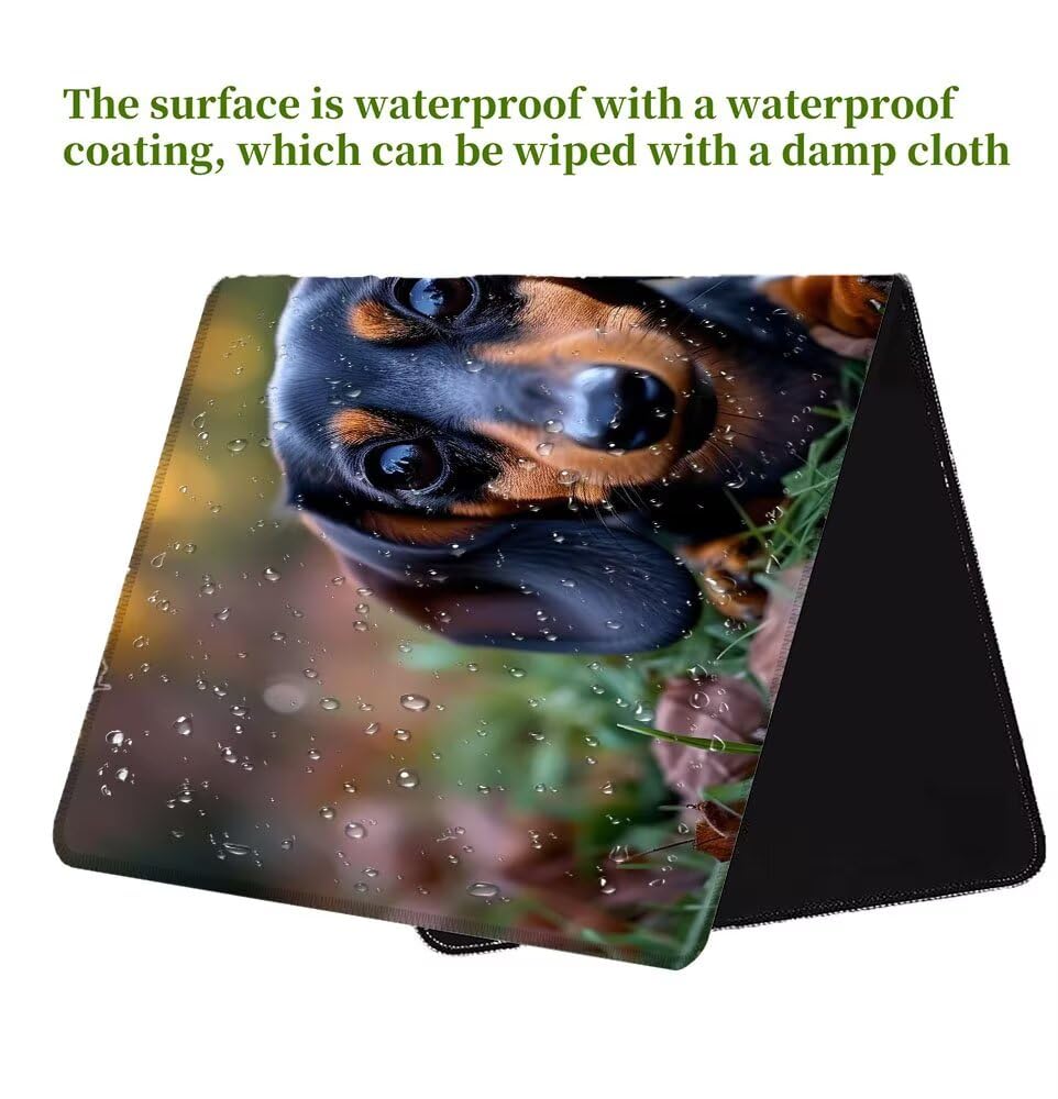 Podkładka pod mysz do gier dla psów, podkładka pod mysz XXL 1200 x 600 x 3 mm, rozszerzona mata antypoślizgowa na biurko, wodoodporna powierzchnia, szyte krawędzie, zmywalna podkładka pod mysz dla