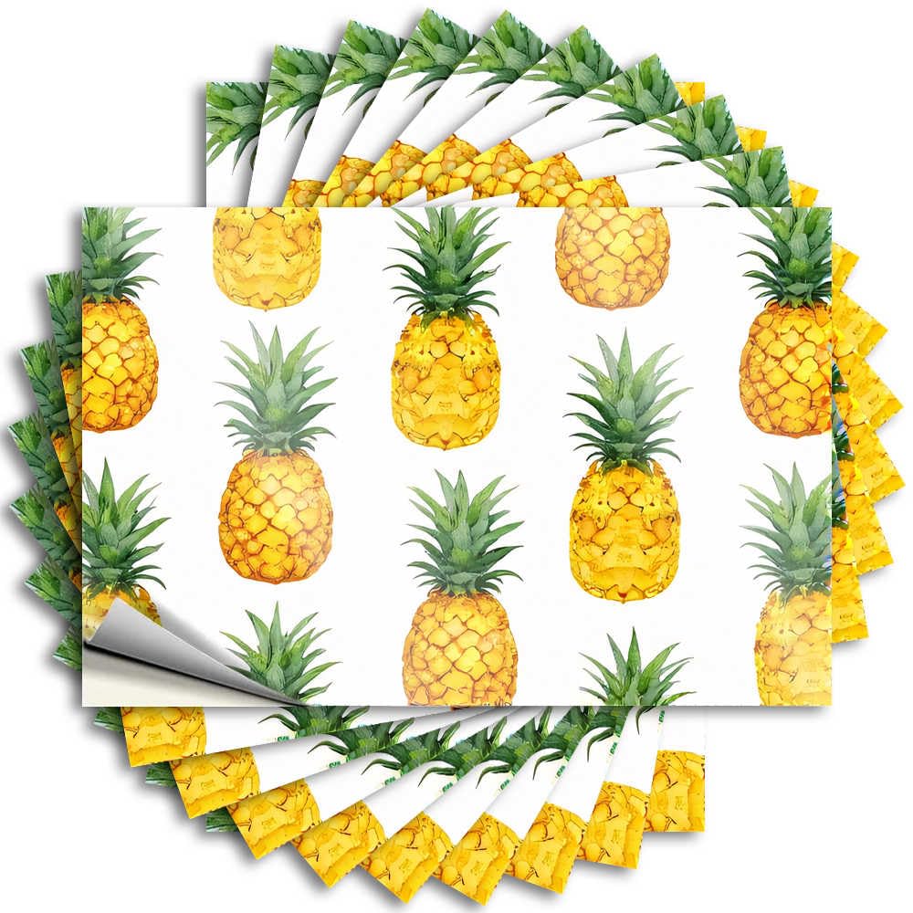 Fzfn Colour Teenage Smiley Face Quote - Vibrant Pineapple Pattern Background Removable Decal Bumper Easy Peel For Gamer(6X9cm)