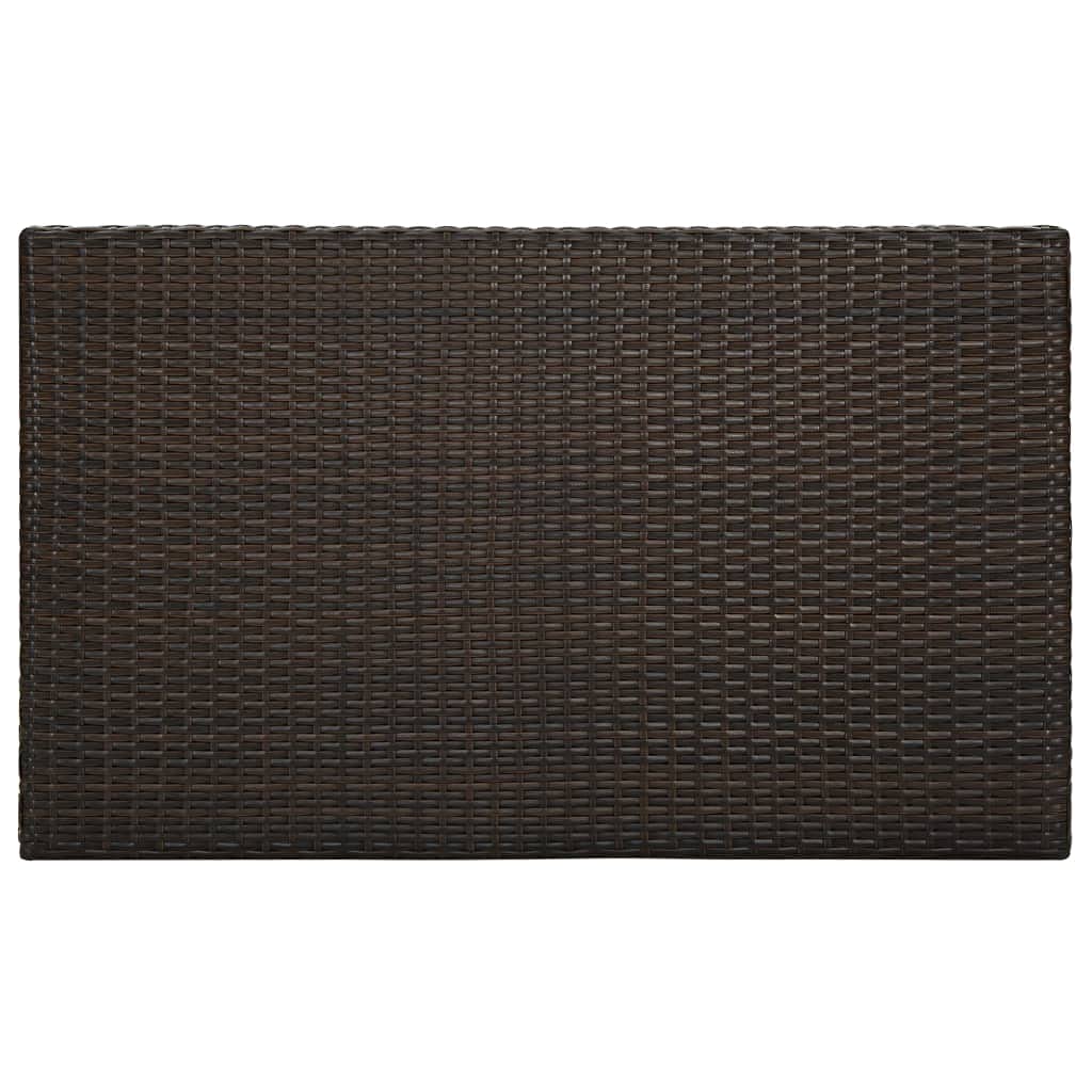vidaXL Jeu de Bar de Jardin 5 pcs avec Accoudoirs Salon de Jardin Table et Tabourets de Bistrot Terrasse Patio Extérieur Résine Tressée Marron