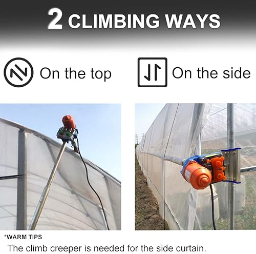 Miniatura 7 de UYGALAXY Motores enrollables de película de invernadero con interruptor de límite (2 paquetes) + caja de juntas de controlador de transformador