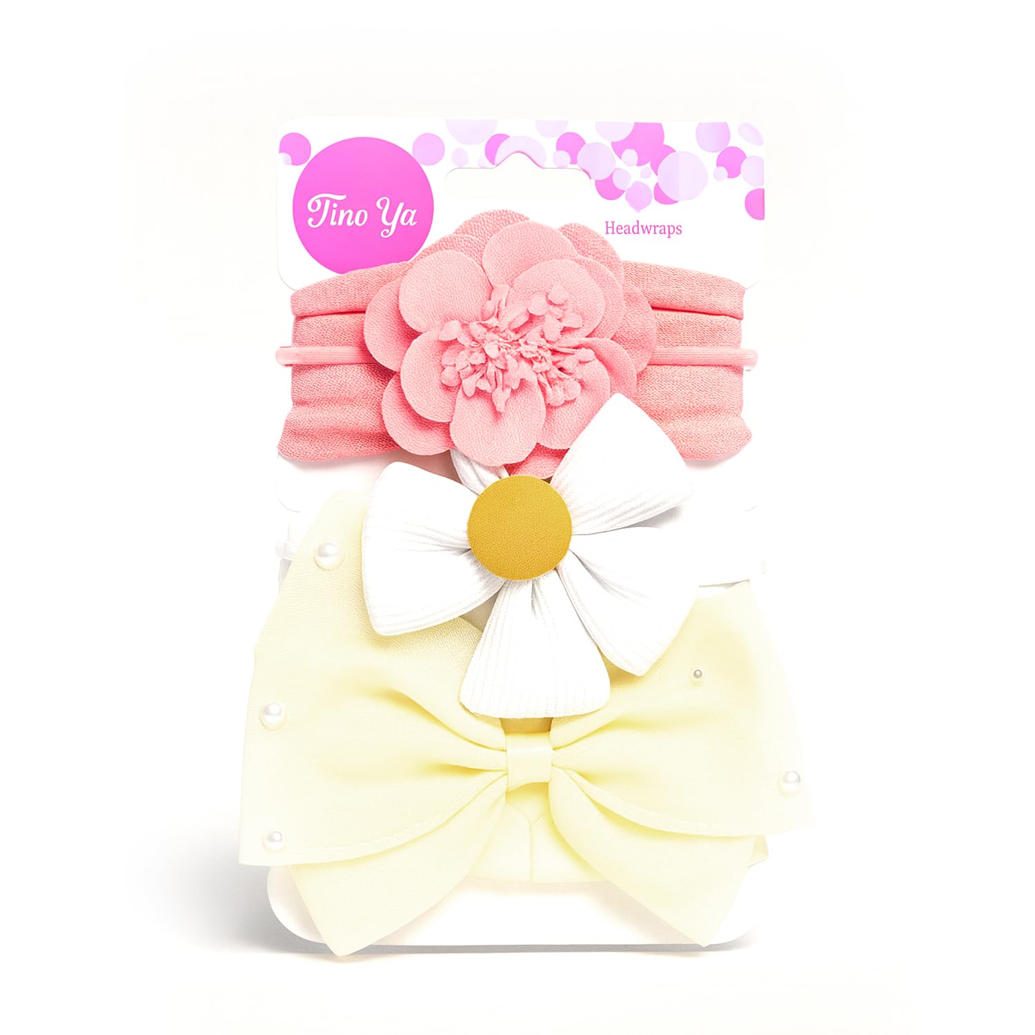 SYGA 3 Pcs Baby Headband, Soft Stretchy Hair Bands with Cute Flower, Bow Design, Infant & Toddler Headbands – Perfect for Newborns, Photoshoots & Gifts (Multicolor-06)-picture-16