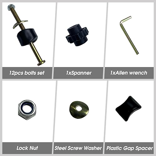 Miniatura 3 de 12 tornillos y pernos largos para trampolín, pernos y tuercas de trampolín, espaciadores de espacio para barra de trampolín, accesorios de repuesto