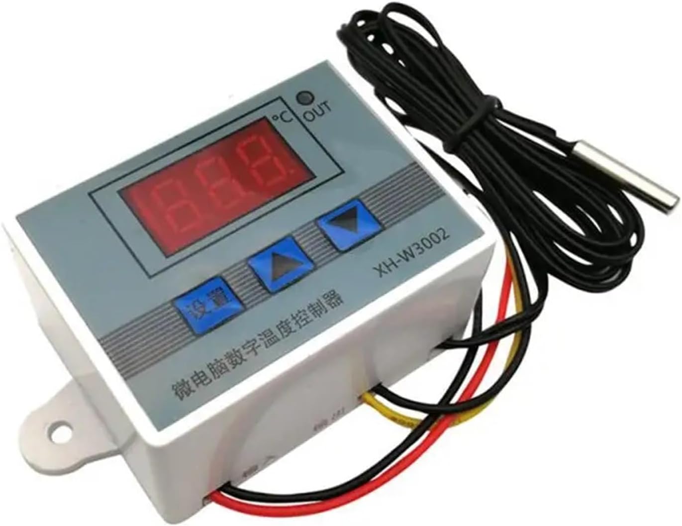 12V 24V 220V 110-220V W3002 LED Digital Temperature Controller Microcomputer Thermostat Thermoregulator Incubator Control Switch(Black)