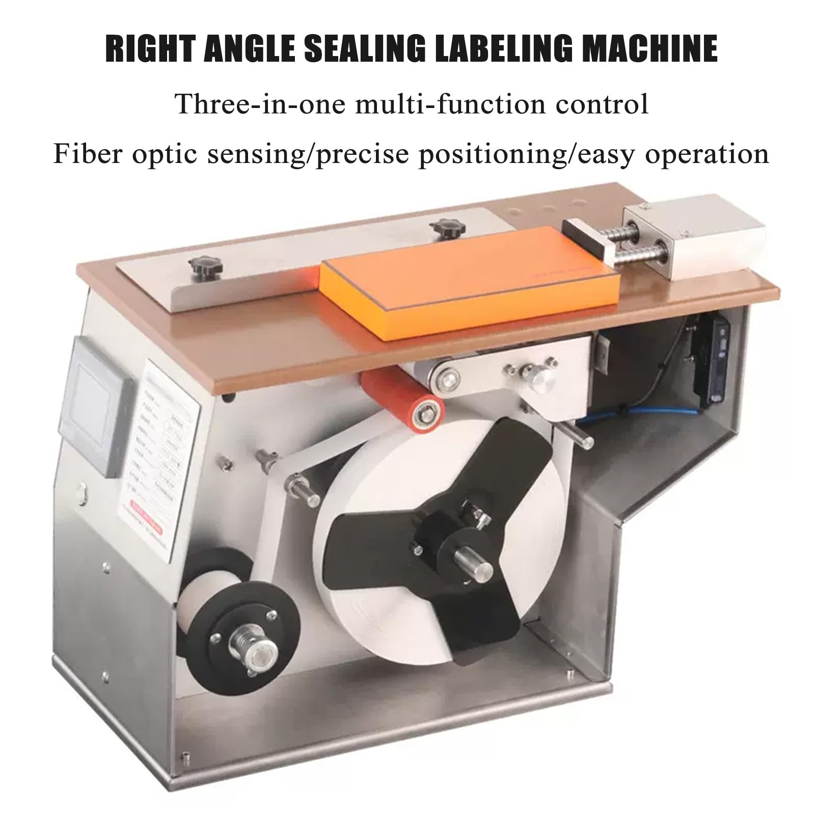 Macchina per Etichettatura ad Angolo Retto Automatica a Velocità Regolabile, Etichettatrice Angolare in Acciaio Inossidabile per Alimentare, Medicale, Elettronica - Soluzione di Etichettatura