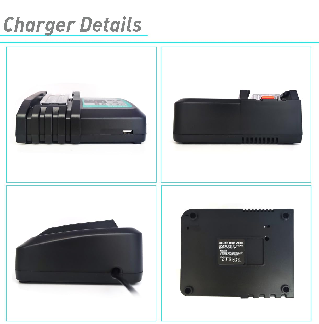 Startset: 4x Makita BL1850B / 18V LXT accu's (18 V, 5.0 Ah, huismerk) Makita