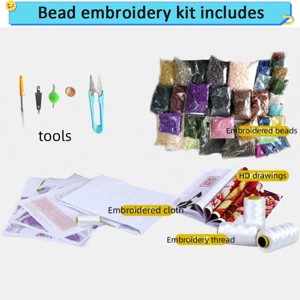 Henypt Diy Perlen Zum Sticken Fantasie-Niedlicher Bunter Papagei 60 X 80 Cm Perlenstickerei Kit Basteln Perlenstickerei Kit Diy Perlenarbeit Bastelset Für Anfänger