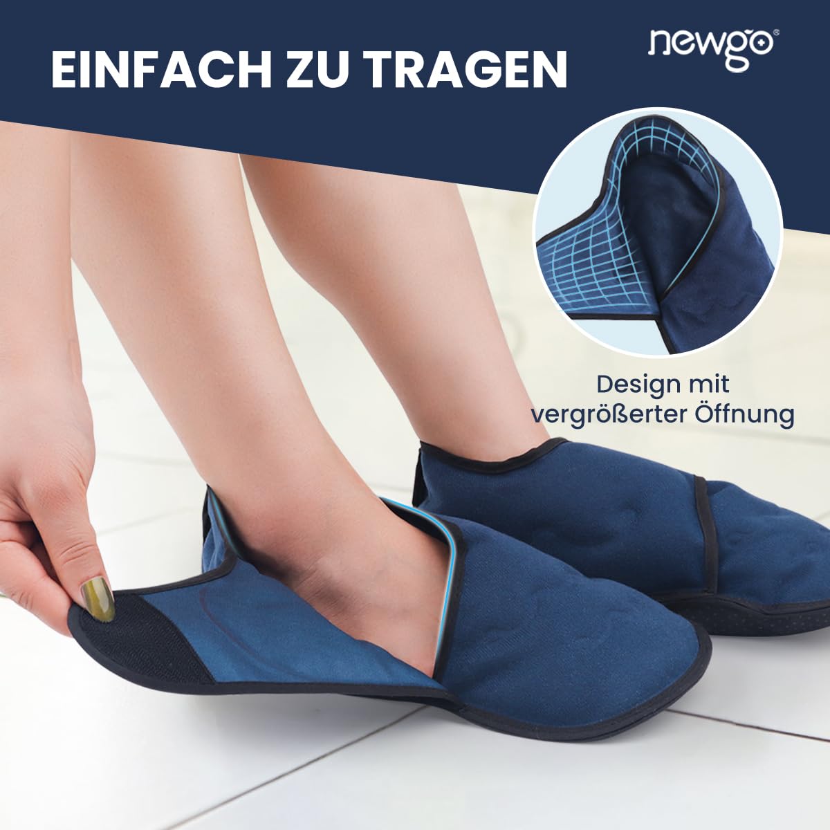 NEWGO 1 paio di scarpe refrigeranti per chemioterapia, suola antiscivolo, calze refrigeranti per terapia termica e fredda, calze per ghiaccio, reumatismi, gotta