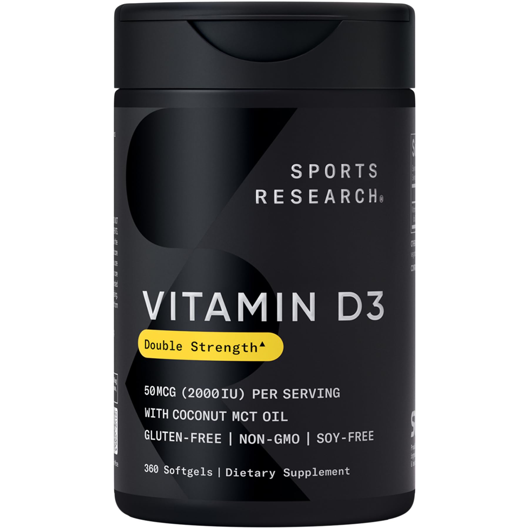 Sports Research, Vitamin D3 with Coconut Oil, 50mcg, 360 softgels, 2,000 IU