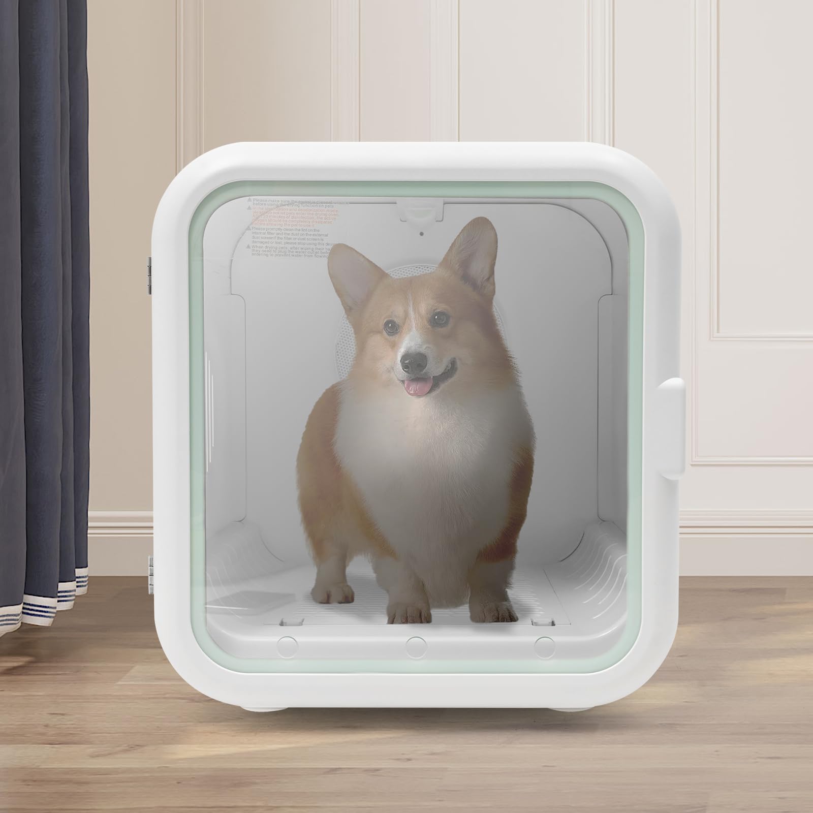800W Haustier Trocknerbox 35dB Leise 62L Kapazität Temperiertes Glas ABS Gehäuse 22kg Katzen 16kg Hunde Doppelzirkulation Für Zuhause Reisen