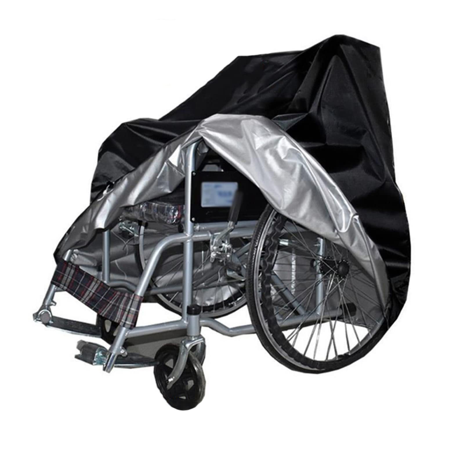 Fundas para Sillas De Ruedas Fundas Impermeables para Sillas De Ruedas Funda Protectora para Sillas De Ruedas Tela Oxford 210D Resistente Al Viento Resistente a Los Rayos UV,Black-S:115x65x90cm