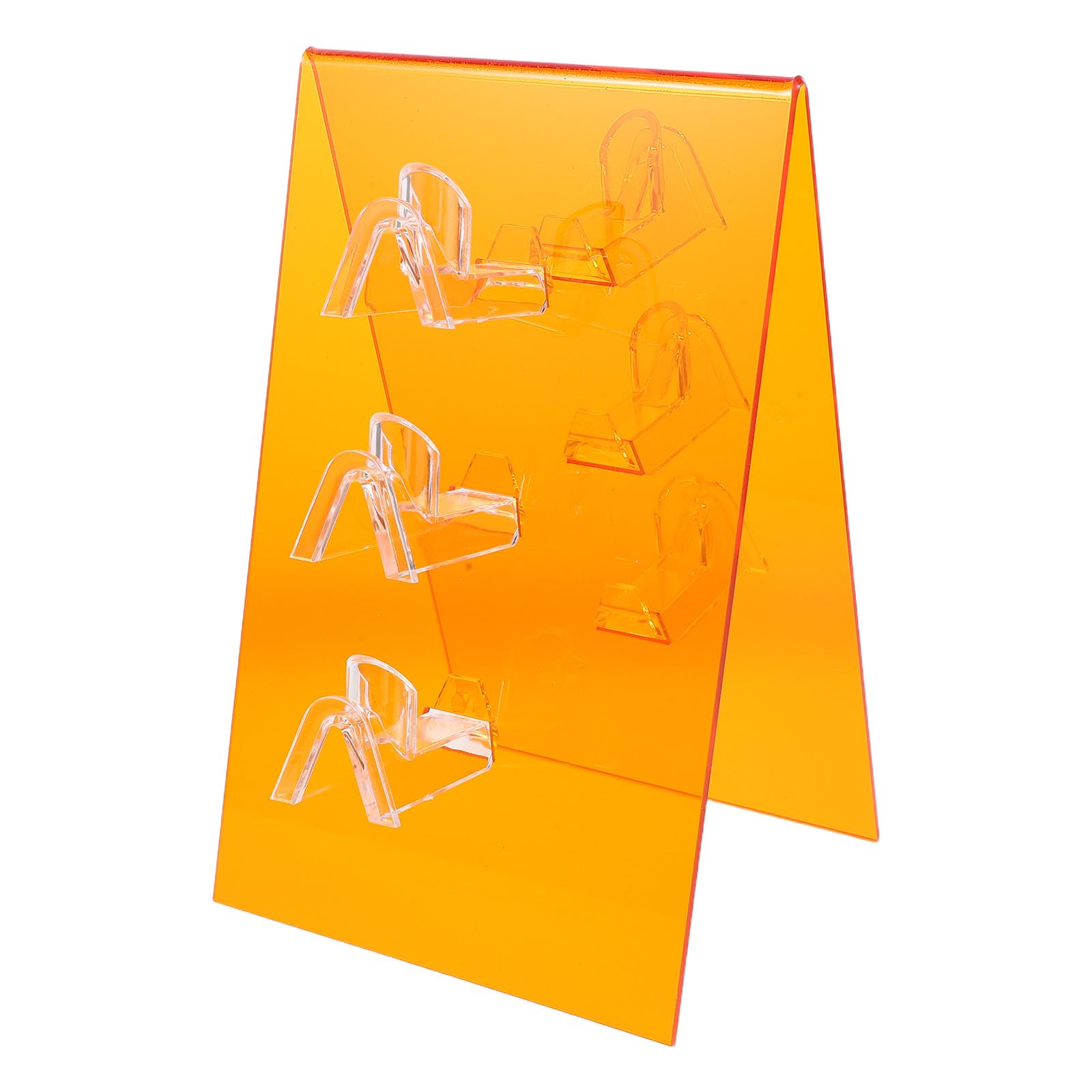 Supporto per occhiali in acrilico: espositore per montature da occhiali a doppio lato per da sole, per organizzare gli , porta da vista, fino a 6 paia di , arancione.