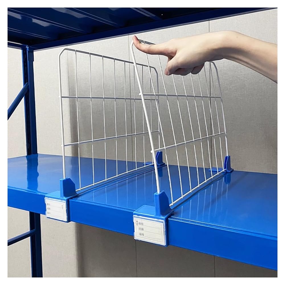 Separador de estantes de acero multifuncional, tablero aislante para almacenamiento de armario, paquete de 10 unidades, color blanco, perfecto para estantes de ropa (40 x 35 cm)