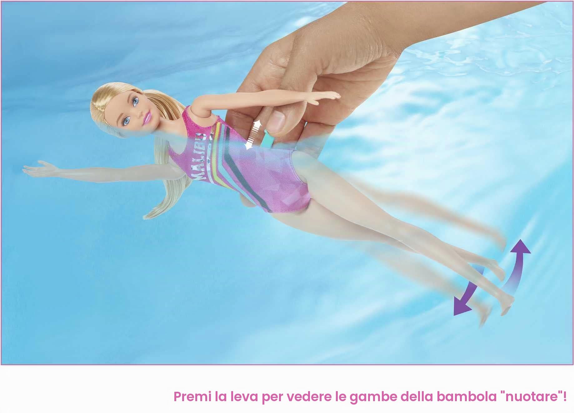 Barbie- Dreamhouse Adventures Bambola Nuotatrice in Costume con Trampolino e Cucciolo Giocattolo per Bambini 3+ Anni, GHK23