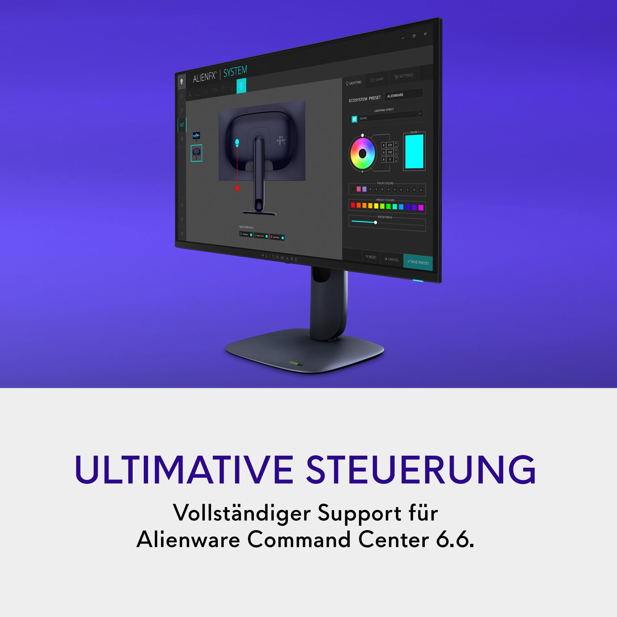 Alienware 27 Gaming Monitor AW2725Q, 3840x2160, 240Hz, QD OLED, 0.03ms | Dolby Vision, VESA DisplayHDR True Black 400, 99% DCI-P3, 1000 cd/m2, 100x100 mm, 2 HDMI 2.1, USB-C 15W, verstellbarer Stand