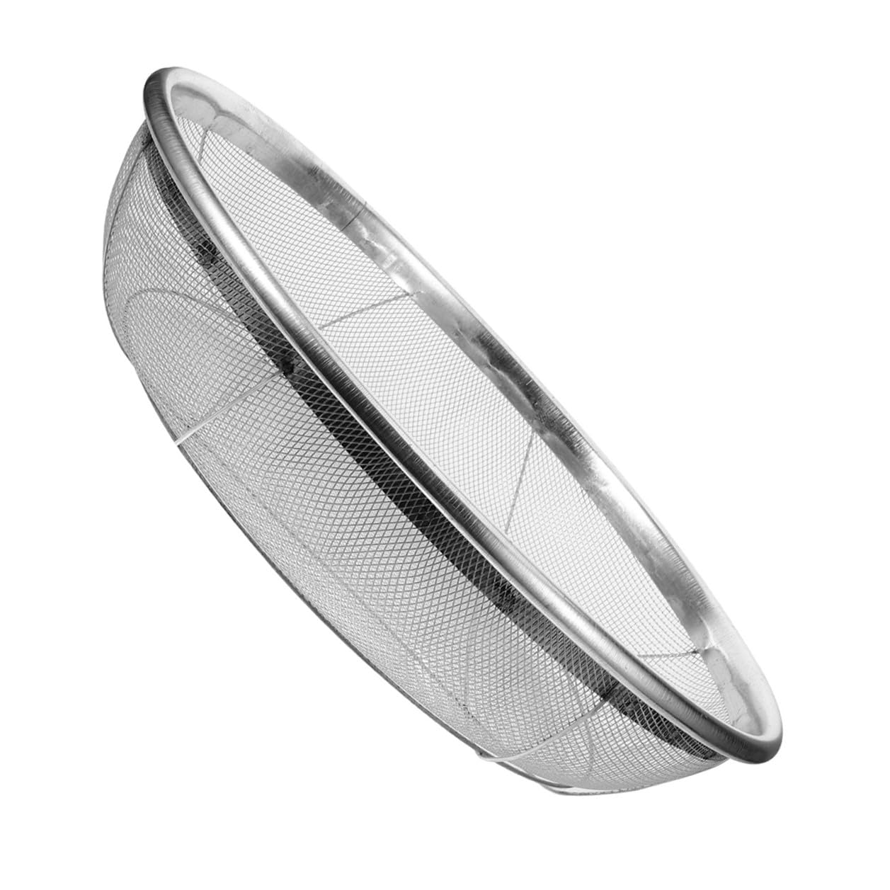 HEMOTON Stainless Steel Garden Soil Sifter Manual Mesh Sieve 42cm Diameter 2mm Hole Soil Sifting Pan for Rocks Sand and Compost Filtration