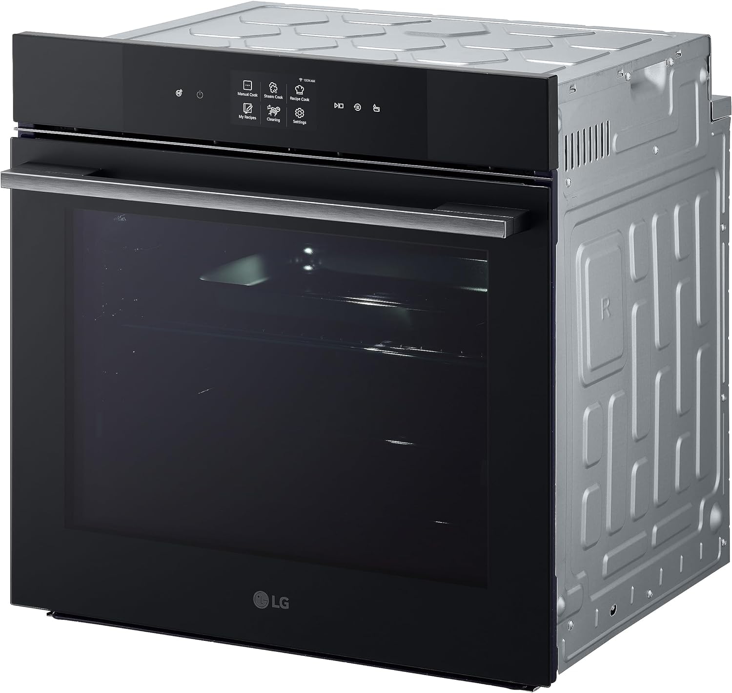 LG InstaView WSED7667M Forno da Incasso 100% Vapore, classe A++, 76L, 250°C, Display Touch 4,3", Air Fry, Sous Vide, Pizza, EasyClean, Wi-Fi, Cerniere Ammortizzate, Sonda Temperatura, Nero