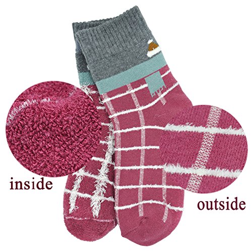 Teenloveme Calcetines Termicos Mujer Calcetines Invierno Coloridos, Mujer Calientes Calcetines de Algodon Gruesa, Mujer Calcetines de Animales Lindos, 4 pares - imagen 6