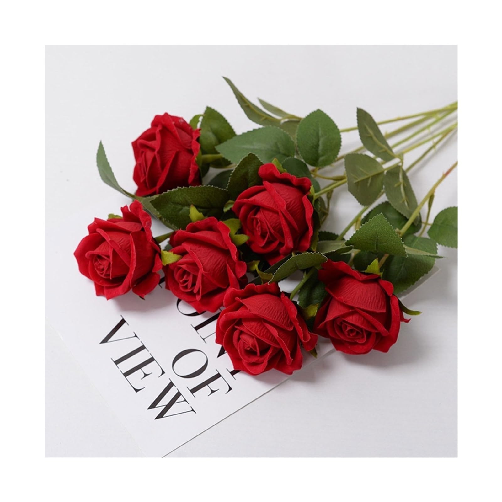 UBOHUZ 40pcs Roses Artificial Flowers Rose Flower Branch Red Realistic Fake For Wedding Home Decor for Wedding Bridal Bouquet(Color 7)
