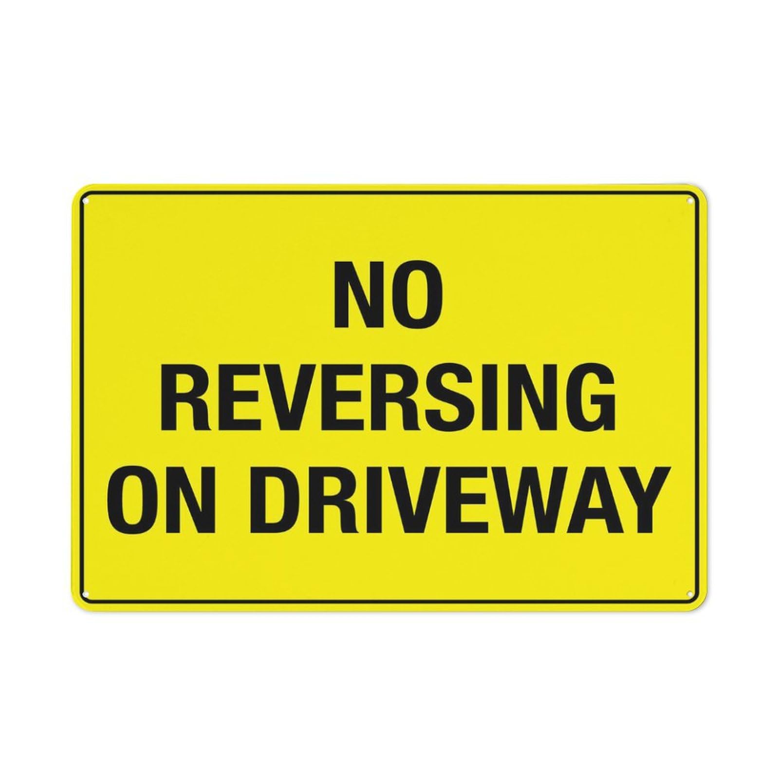 No Reversing On Driveway Yellow Sign Outdoor Signs Aluminum 12X8 Inch Uv Ink Printed For House And Business