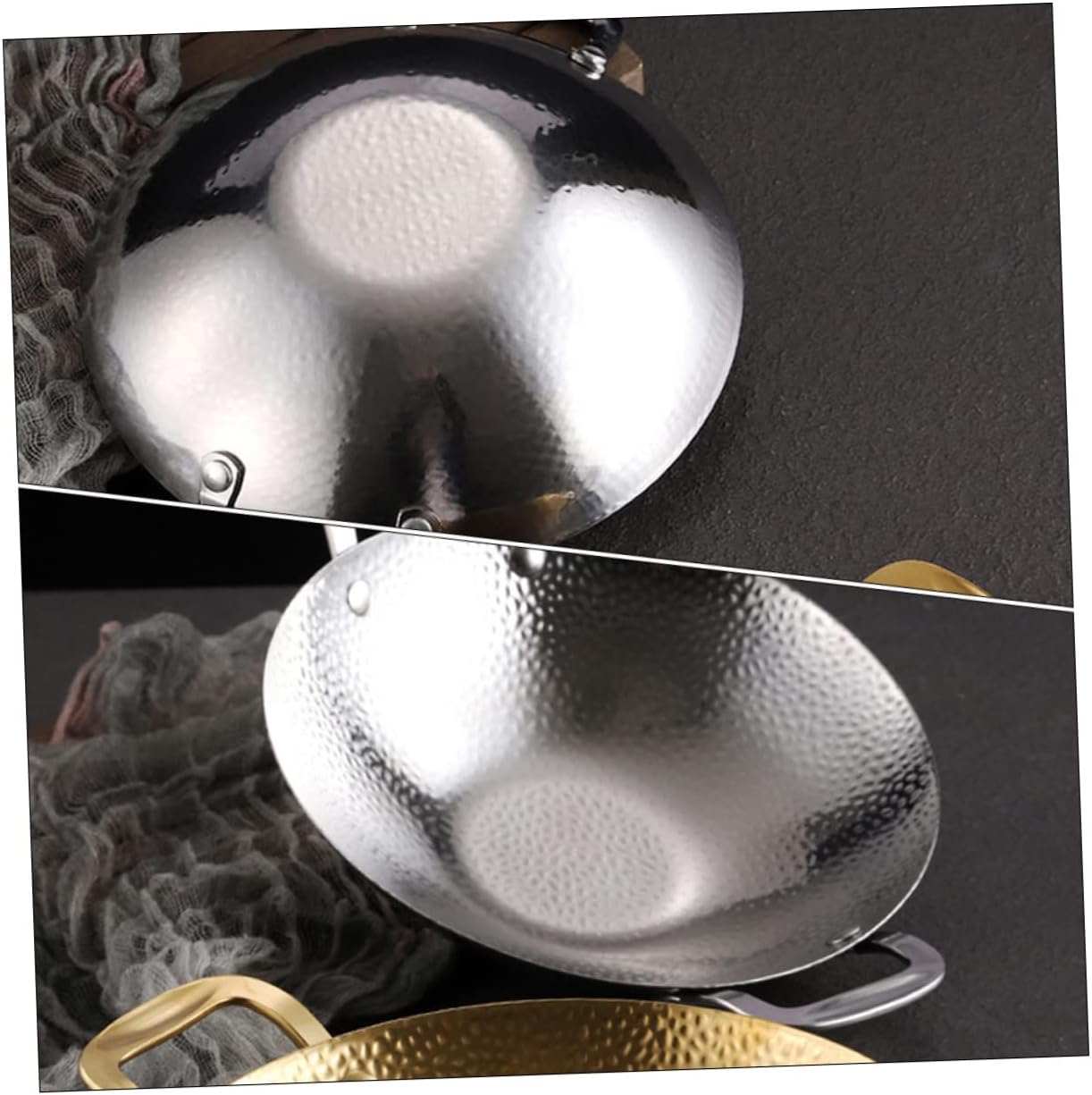 Stainless Steel Cooking Pan with Double Handles Paella Pan for Home Kitchen and Heat Resistant Cookware for Seafood and Hot Pot Reusable Design