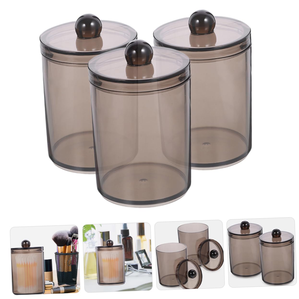 IMIKEYA 15piezas Organizador De Hisopos De Algodón Con Tapa Para Almacenamiento De Algodones Bastoncillos y Almohadillas Cosméticas Para Hogar y Dormitorios