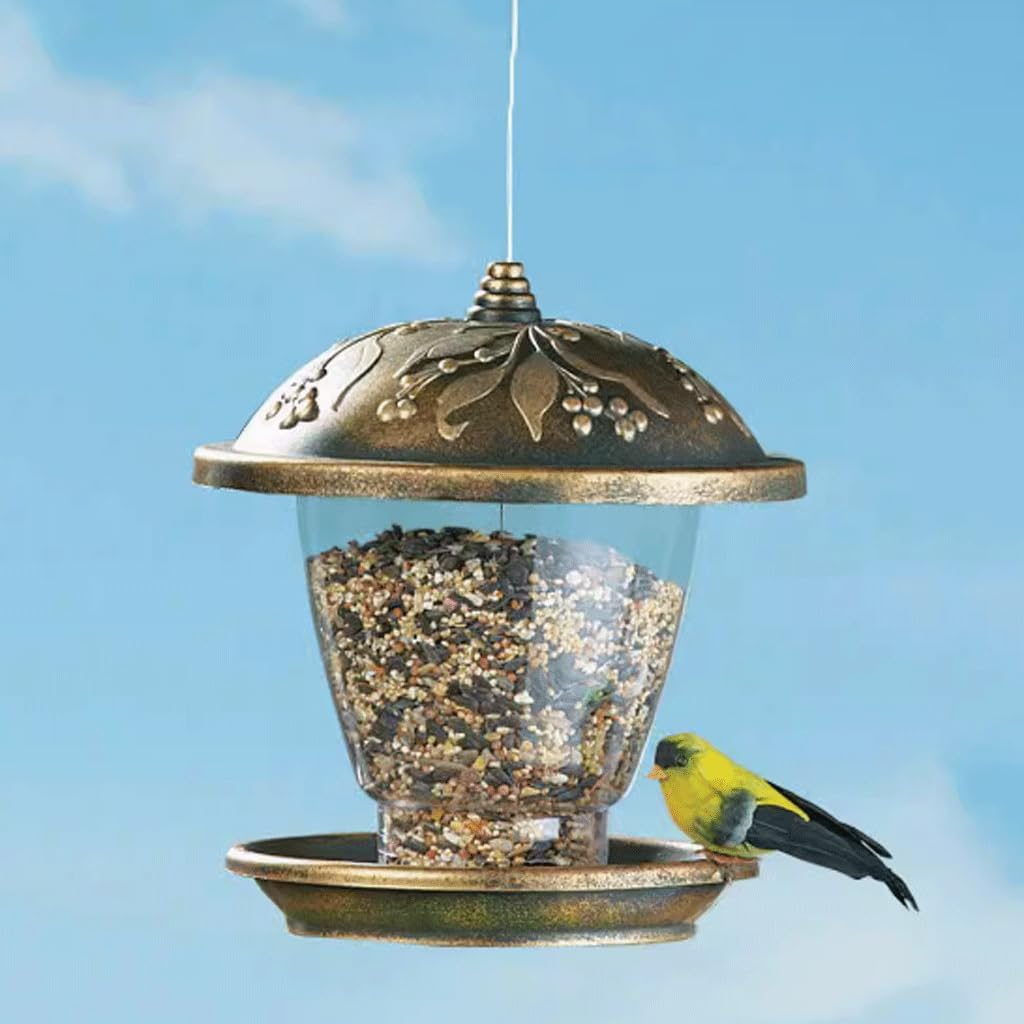 DOUKI Comedero para pájaros Alimentador automático de pájaros al Aire Libre, contenedor de Comida Mixta de Gran Capacidad para pájaros, alimentador Colgante Impermeable para balcón, Patio para Patio