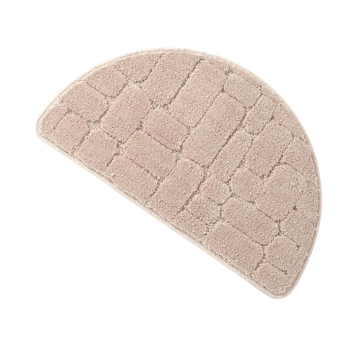 Paillasson demi-cercle 40x68 cm en polypropylène camel clair pour entrée et cuisine