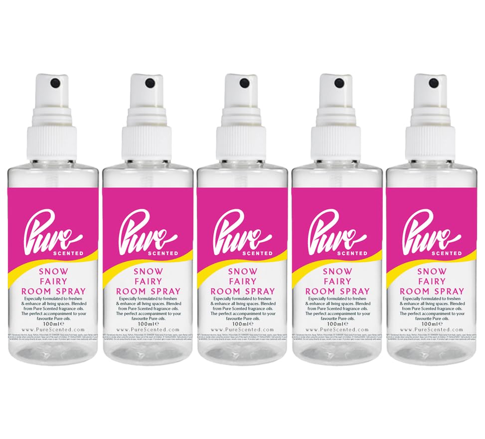 "Pure Scented 500ml Room & Fabric Sprays 5 x 100ml Suitable For Home, Car, Caravan, Work, Gym Bags, Odour Eliminators (5 x 100ml, Snow Angel)" — image 1