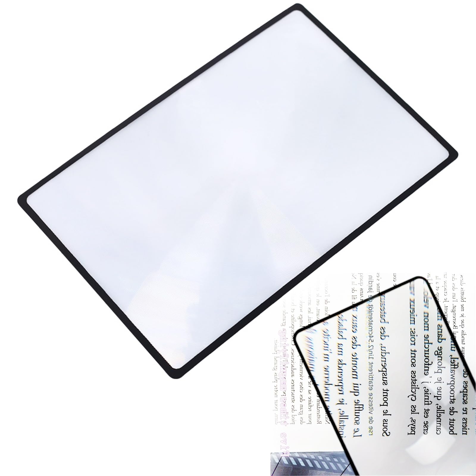 XINCHENG 3X Magnifying Sheet for Reading, Reading Magnifier for Books, Plastic Magnifier Lenses for Reading Small Prints and Low Vision Person