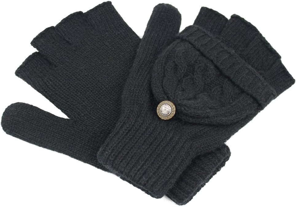 Dahlia Womens Gloves & Mittens - Wool Convertible Flip-Top Gloves