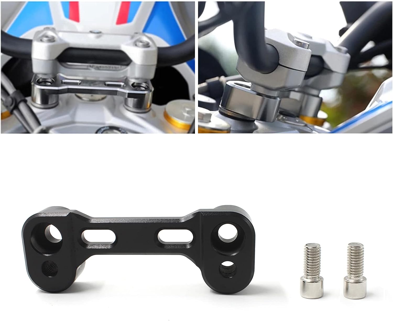 Motorcycle Handlebar Riser Heighten Extend Handle Bar Mount Clamp Adapter for 310GS G310R G 310 GS R 2016-2019(Silver)