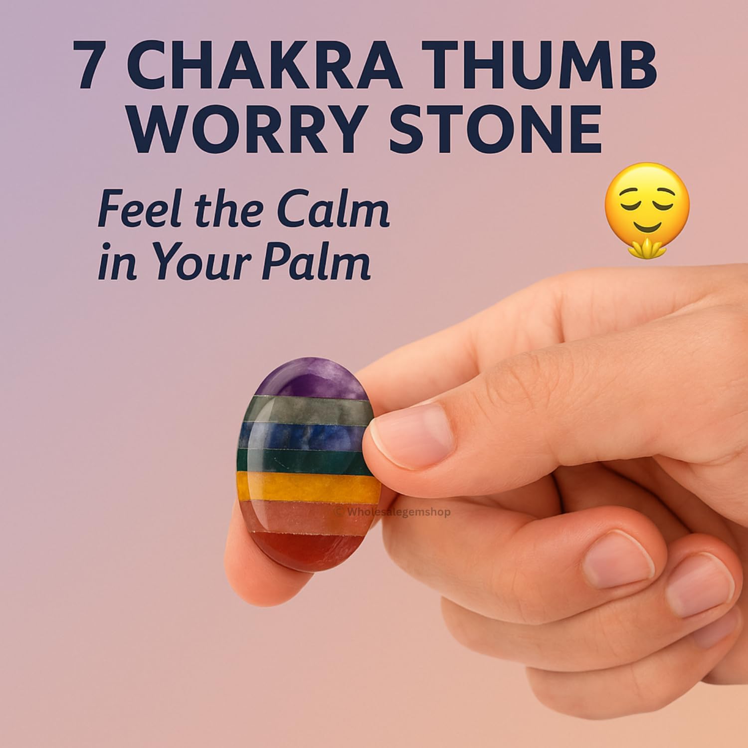 GEMSCITE Thumb Worry Stones Metaphysical Gemstone Crystal Healing Reiki Men Women Gift FENG Shui Positive Energy Love Wellness Palm Stones Wicca Powerful - Image 2