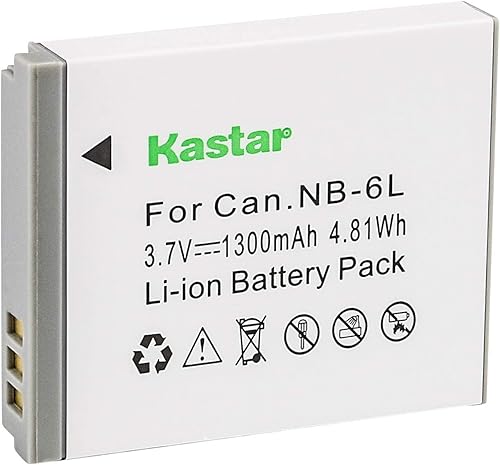 Kastar Batería y Cargador para Canon NB-6L, NB6L batería 01 (Juego de 1 batería)