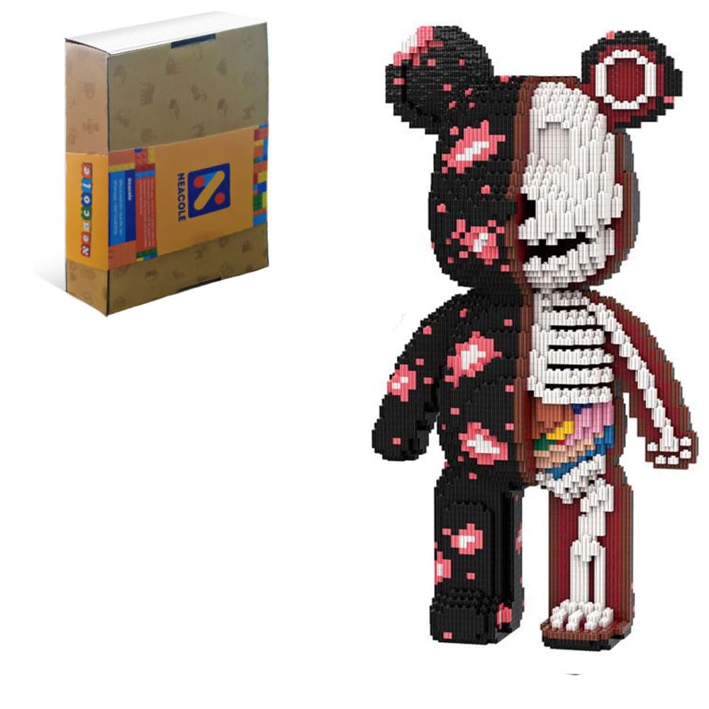 Neacole Bloques de construcción de oso (7220 unidades) 43/46 cm, bloques de construcción de animales micro 3D para adultos y niños, decoración del hogar y la oficina, regalos de cumpleaños y día de - 1