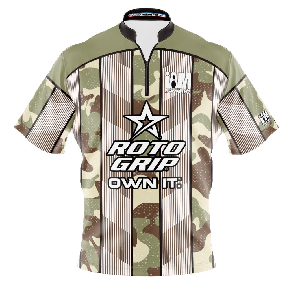 Logo Infusion I AM Bowling Jersey Short Sleeve Sash Collar 2330-RG1 Made in USA ROTO GRIP1 (US, Alpha, 3X-Large, Regular, Regular, Multi)