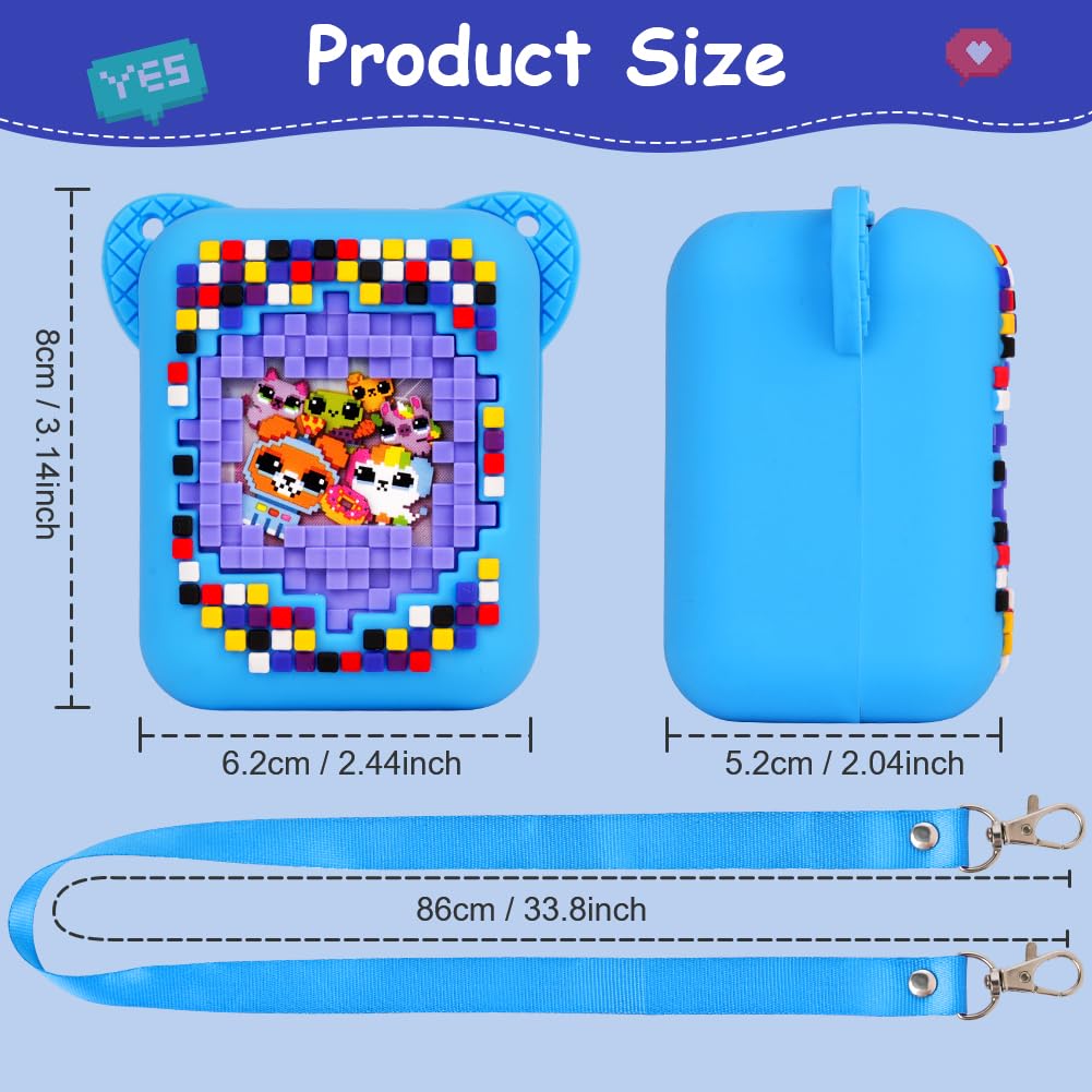 OSDUE Silicone Case for Bitzee Digital Pet Full Cover Protective Case, Anti-Fall Shockproof, Portable Carrying Case - Mesh - Blue - Image 2