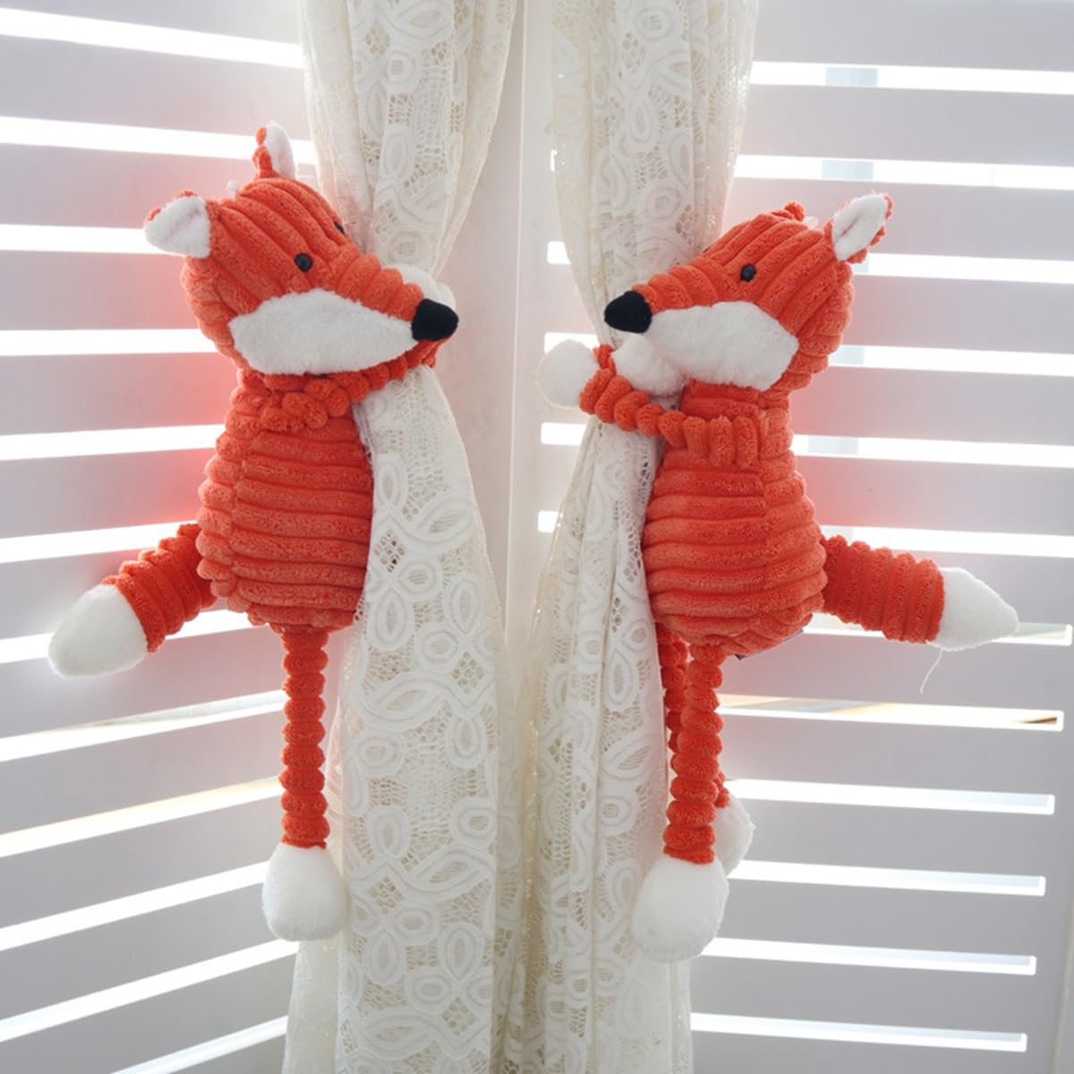 Lot de 2 embrasses en Peluche à Rayures for Chambre d'enfant, Salon, Maison, Bureau(Fox)