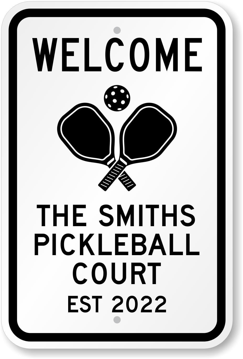 SmartSign Custom Welcome To Pickleball Court Sign - 12" x 18", 63 mil Aluminum Metal, Add Your Establishment Year and Property, 3M Laminated EG