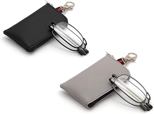 Autojouls Gafas de lectura plegables, llavero para lectores de bolsas, compactos, fáciles de transportar