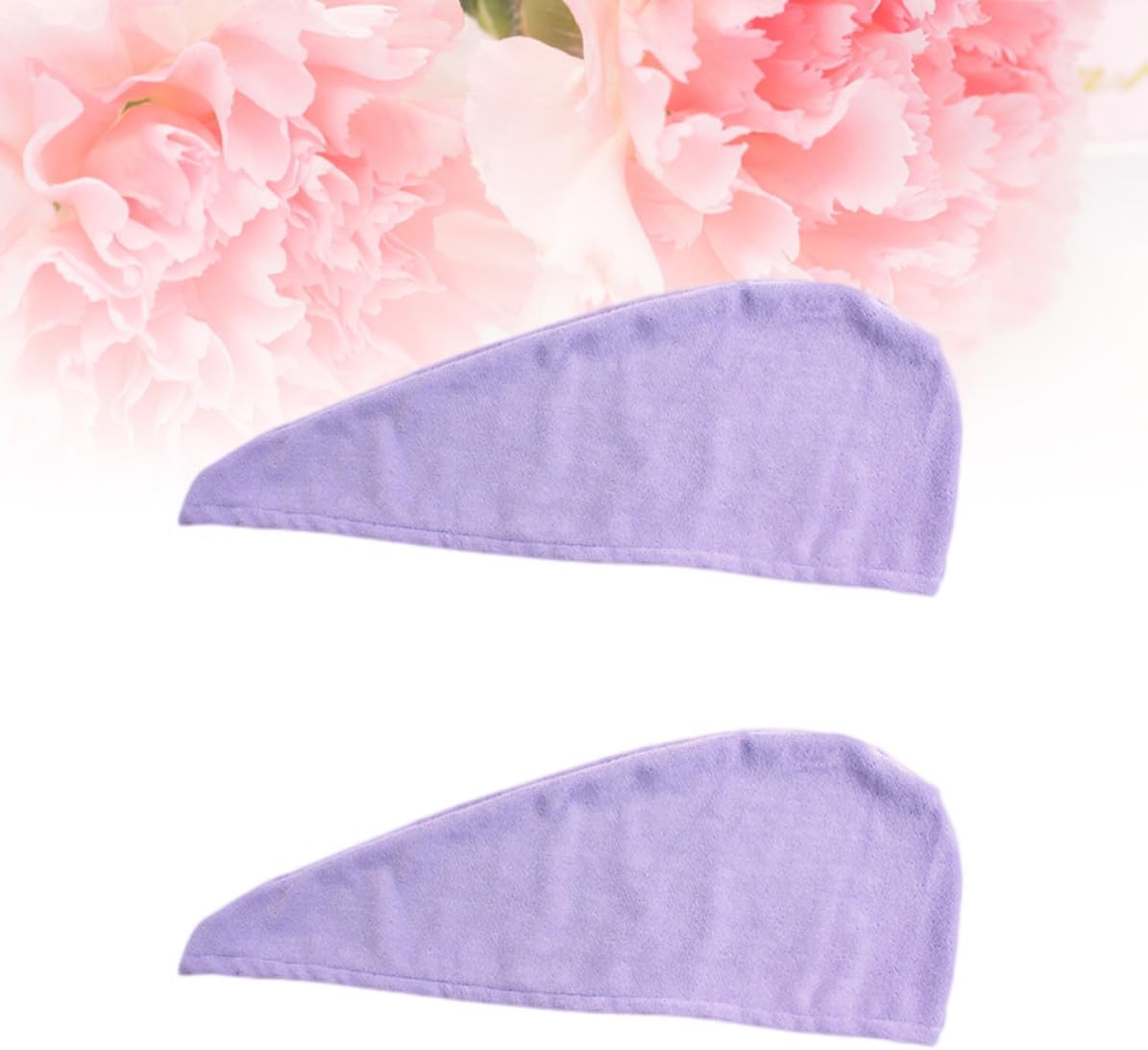 SHOWERORO 2pcs Microfiber Hair Drying Cap, Purple Quick Dry Absorbent Wrap