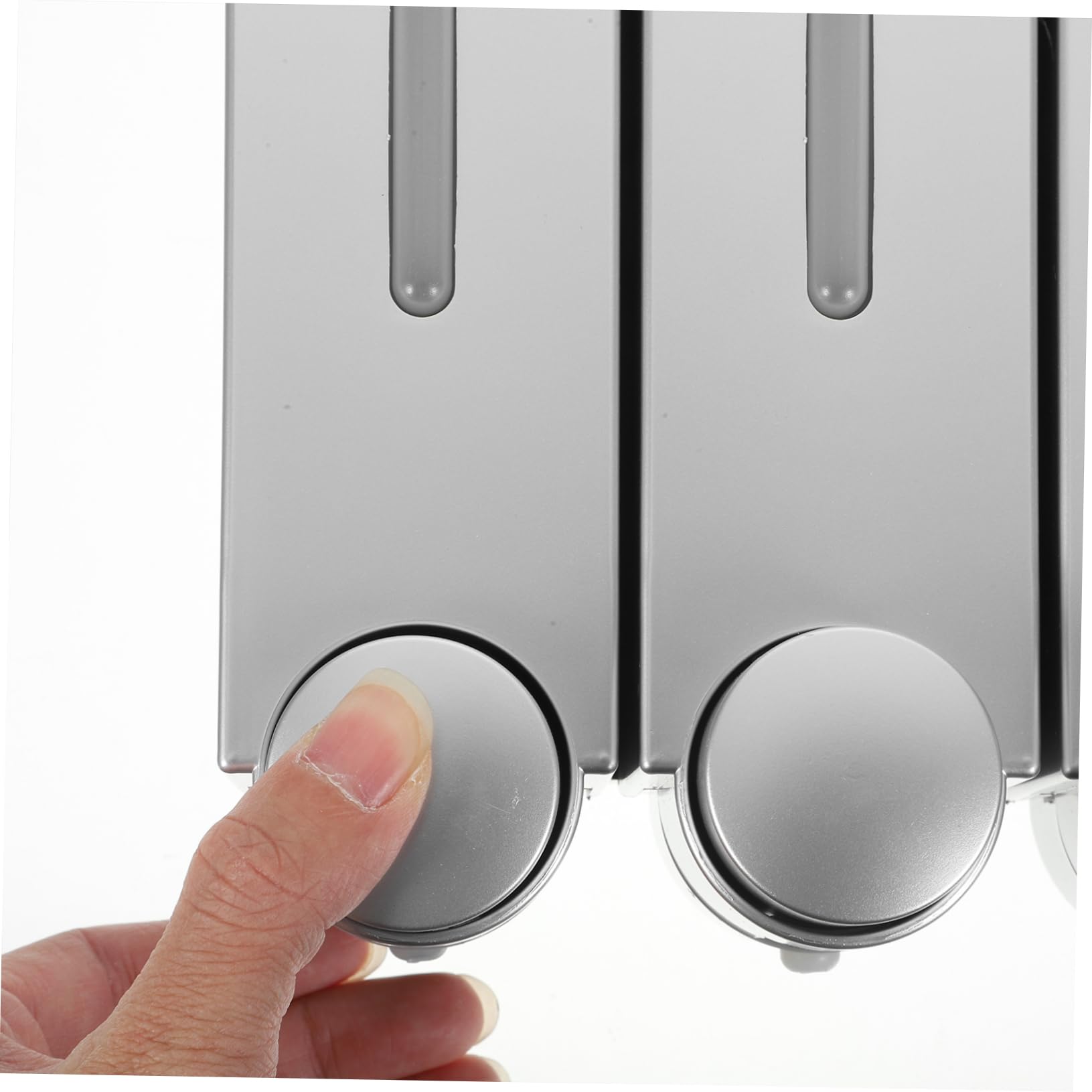 Alipis Dosatore Sapone da Parete a 3 Scomparti, Design a 3 Testine, Abs e Pvc, Argento, per Bagno e Doccia
